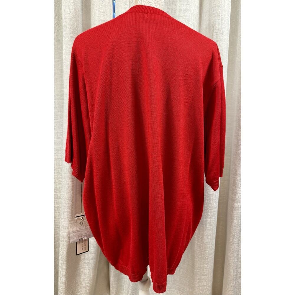 Westbound Red Knit Sweater Top 3X Plus Size Short Sleeve Embroidered Detail NWT - Picture 3 of 10